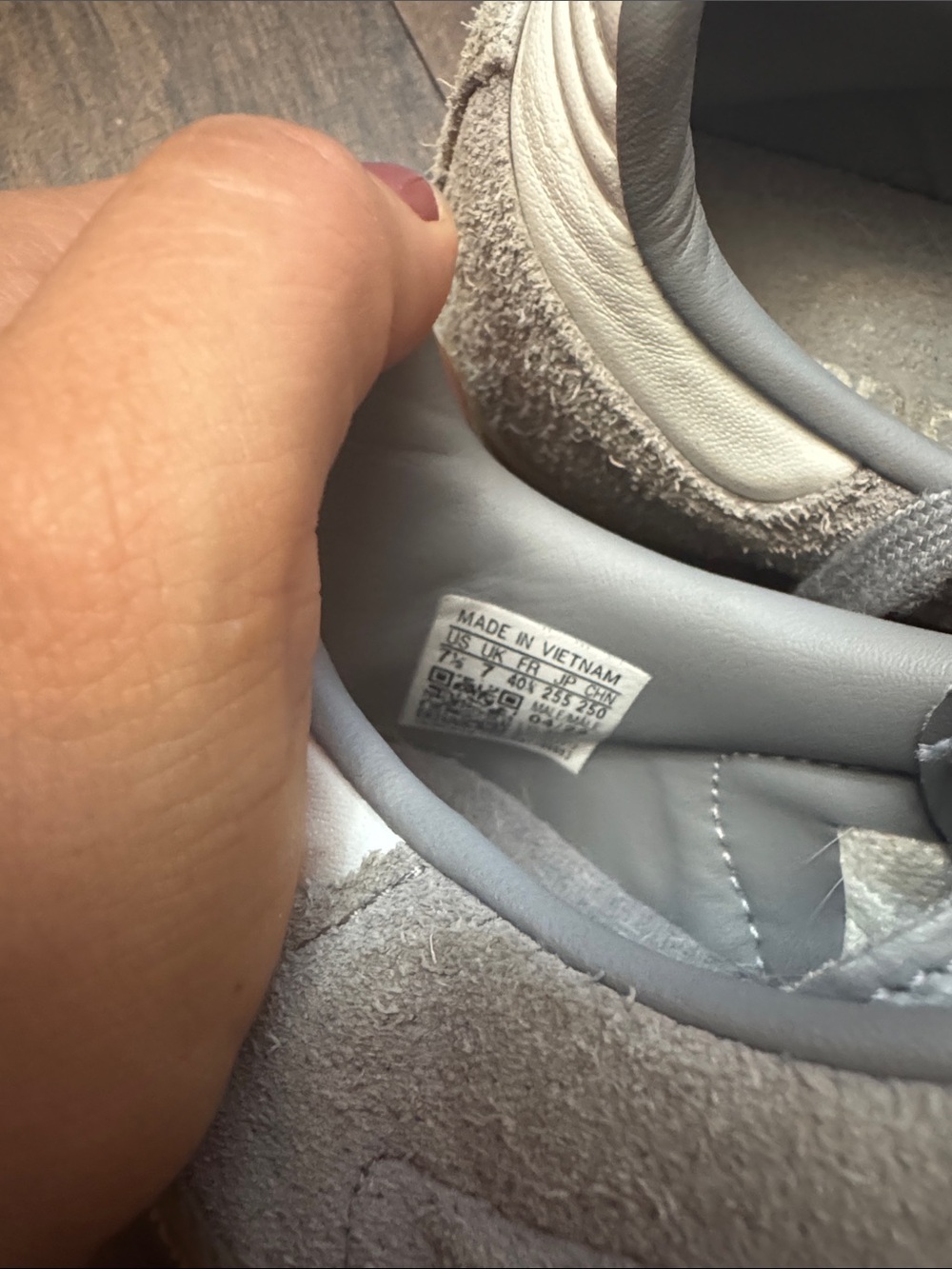 adidas Samba Suede Sneakers in Light Gray and White - Picture 4 of 15